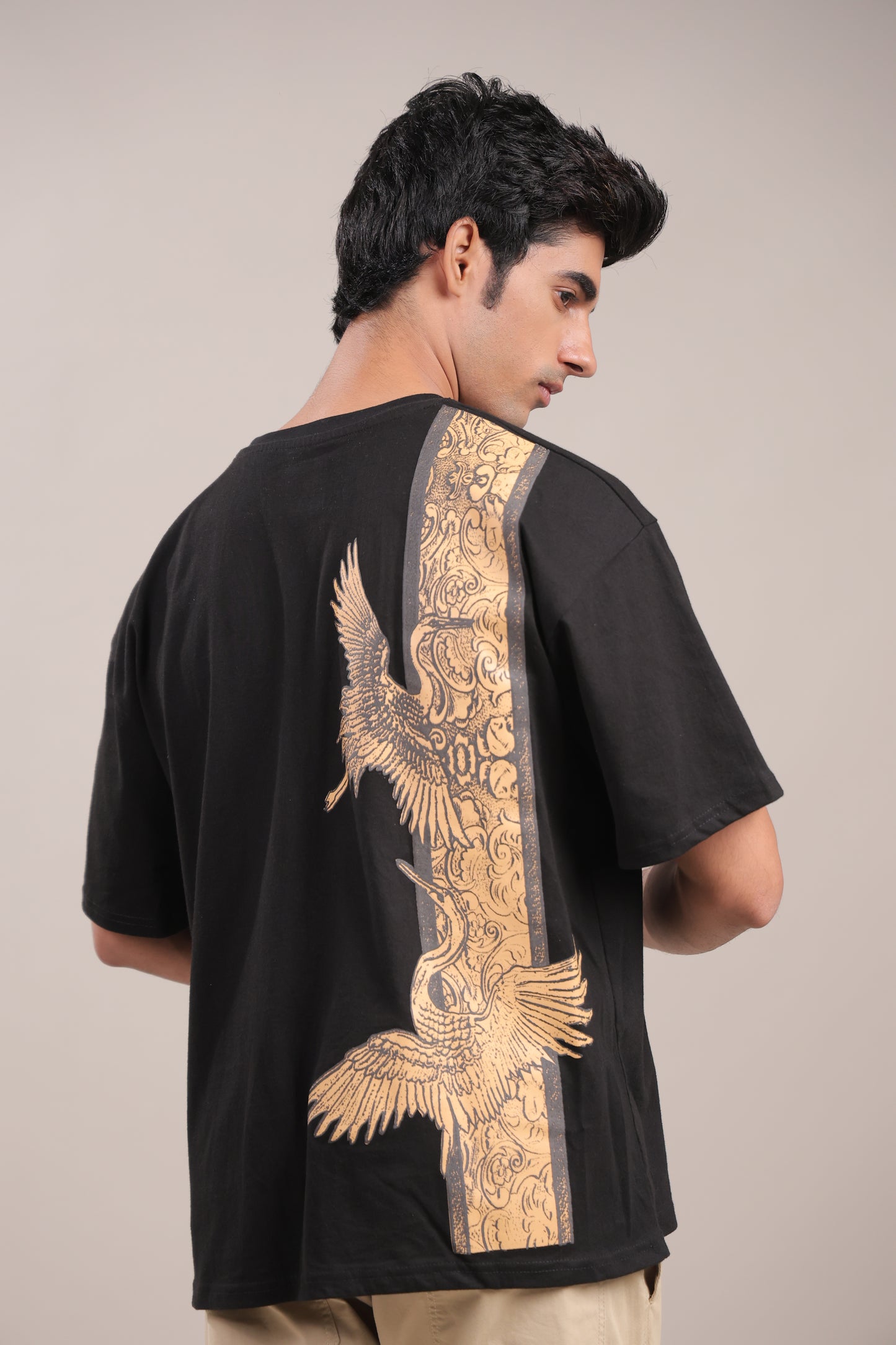 Chhaap – Black Dove Printed T-Shirt