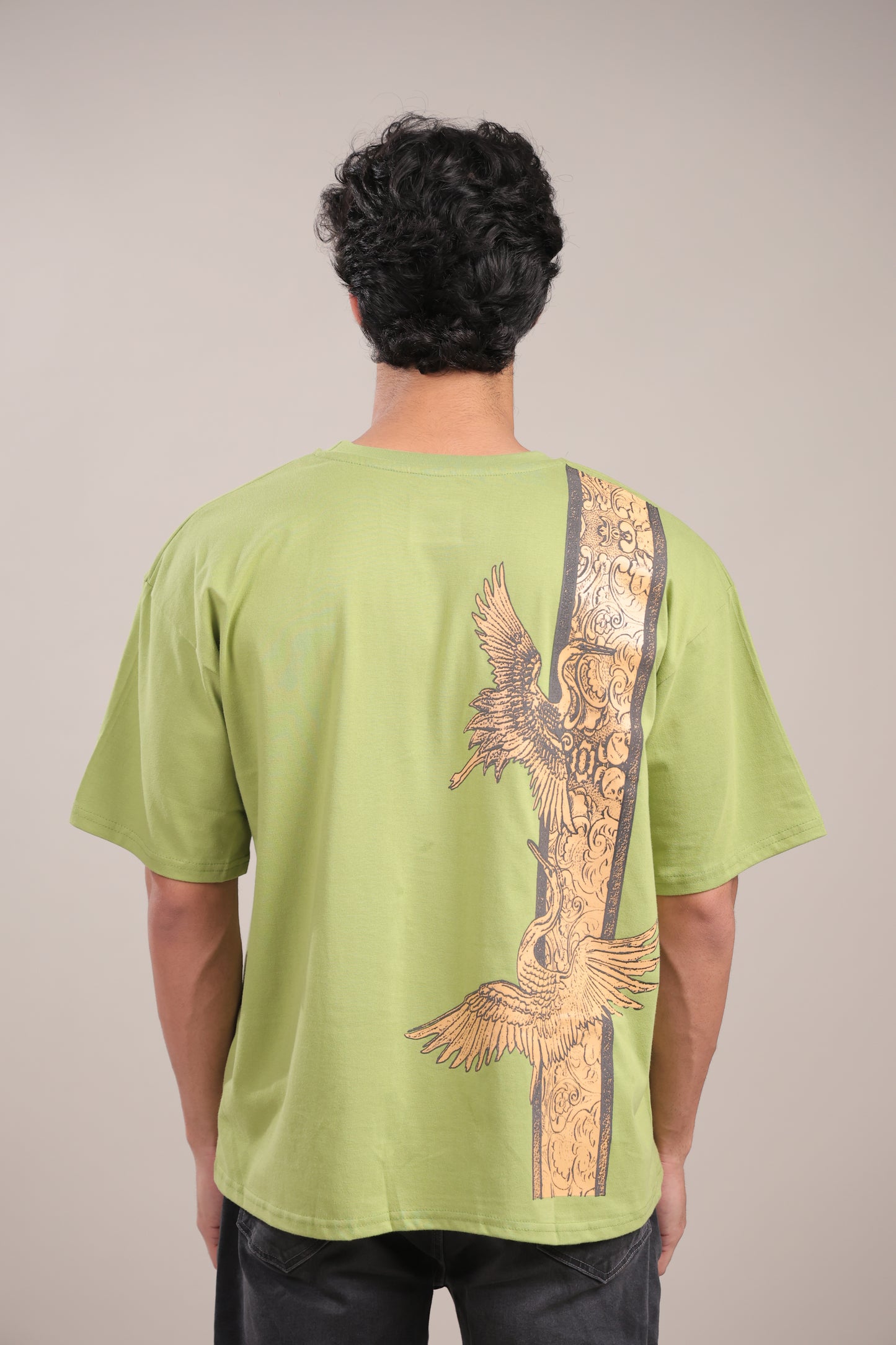 Chhaap – Green Dove Printed T-Shirt