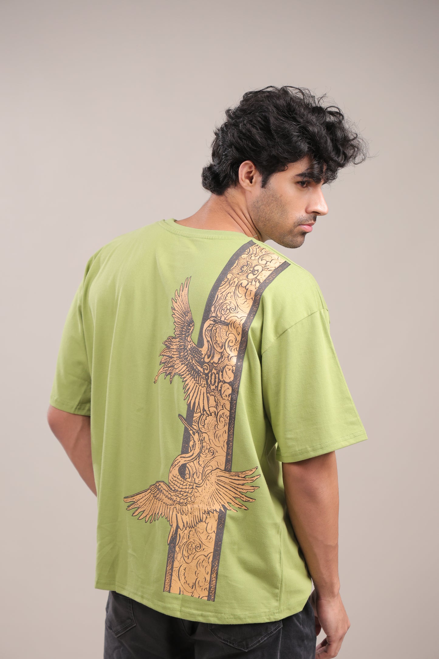 Chhaap – Green Dove Printed T-Shirt