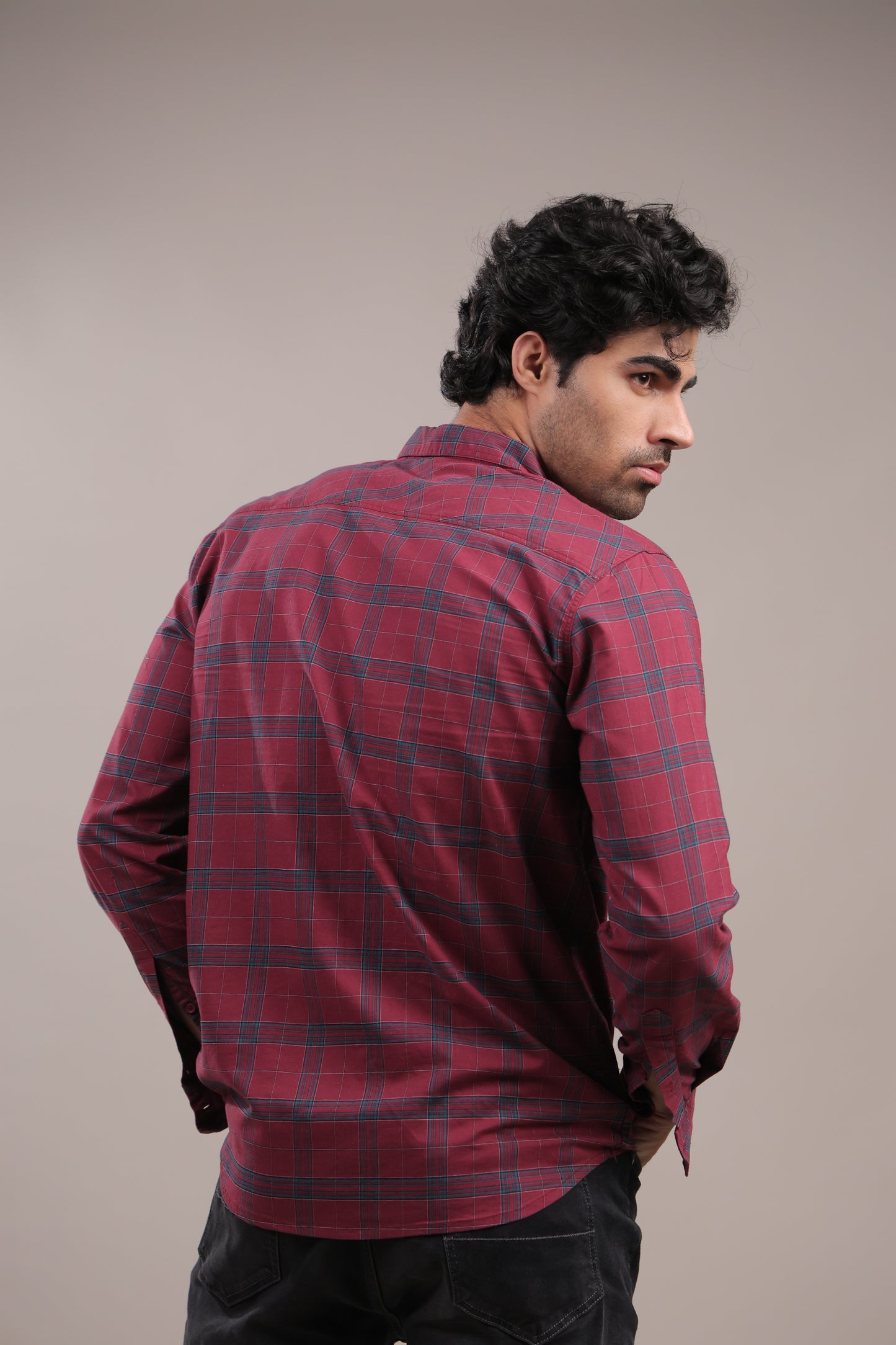 Manthan – Checkered Shirt (Red)
