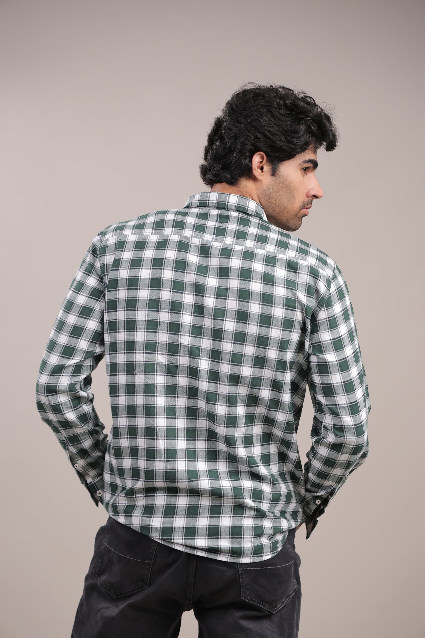 Manthan – Checkered Shirt (Green-White)