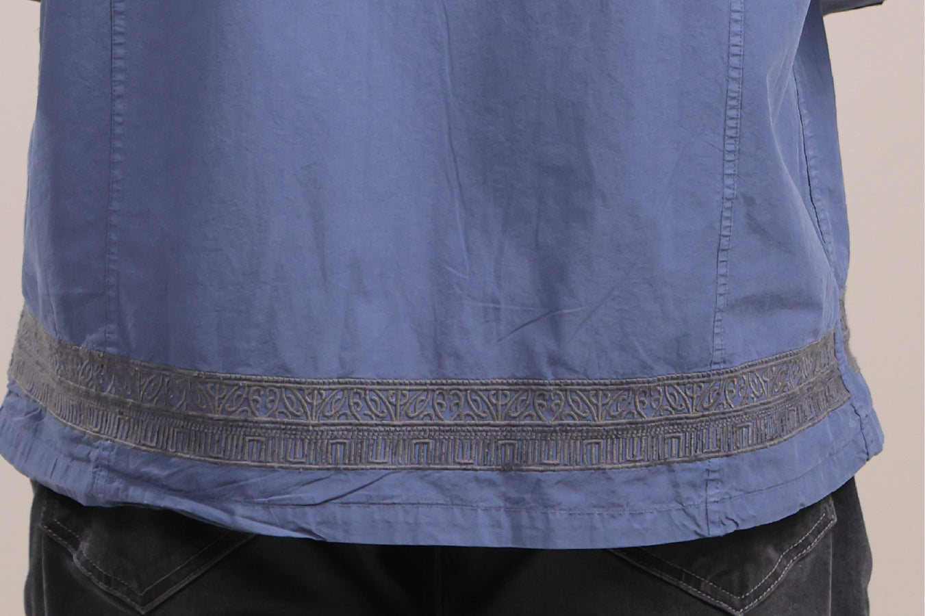 Prakriti – Dark Blue Embroidered Recycled Shirt
