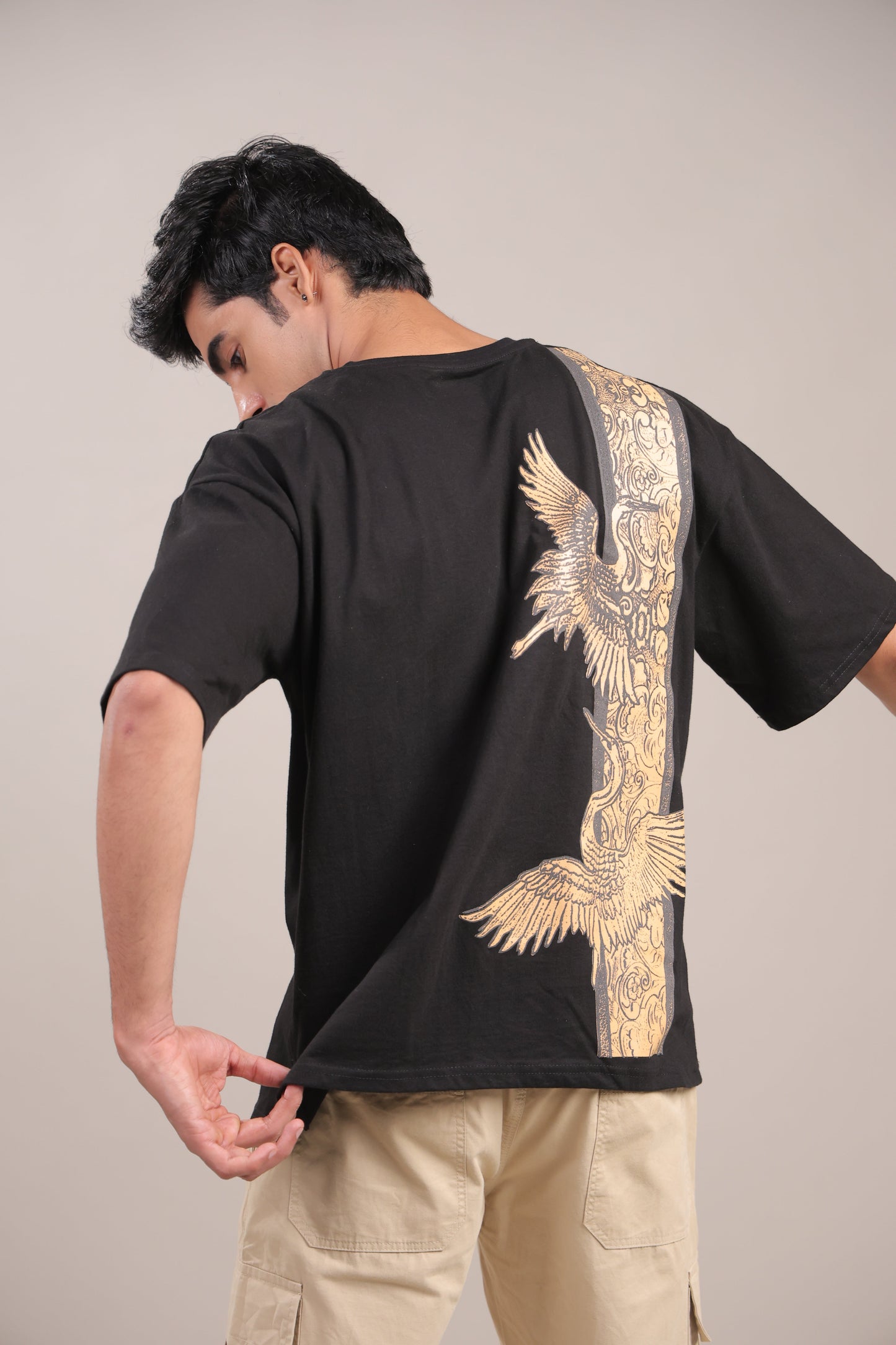 Chhaap – Black Dove Printed T-Shirt - Binioz