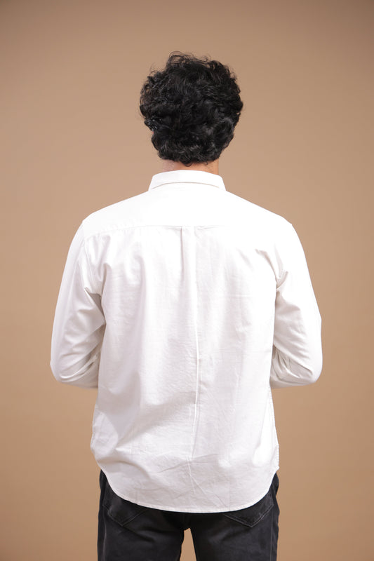 Niyam – Plain White Oxford Shirt - Binioz
