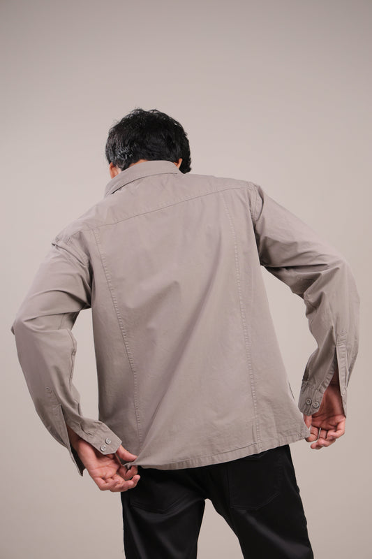 Prakriti – Plain Grey Recycled Shirt - Binioz