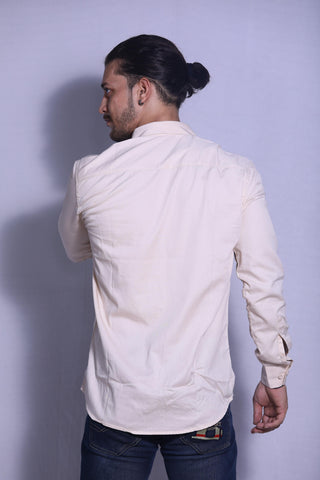 Cream Double Pocket Shirt