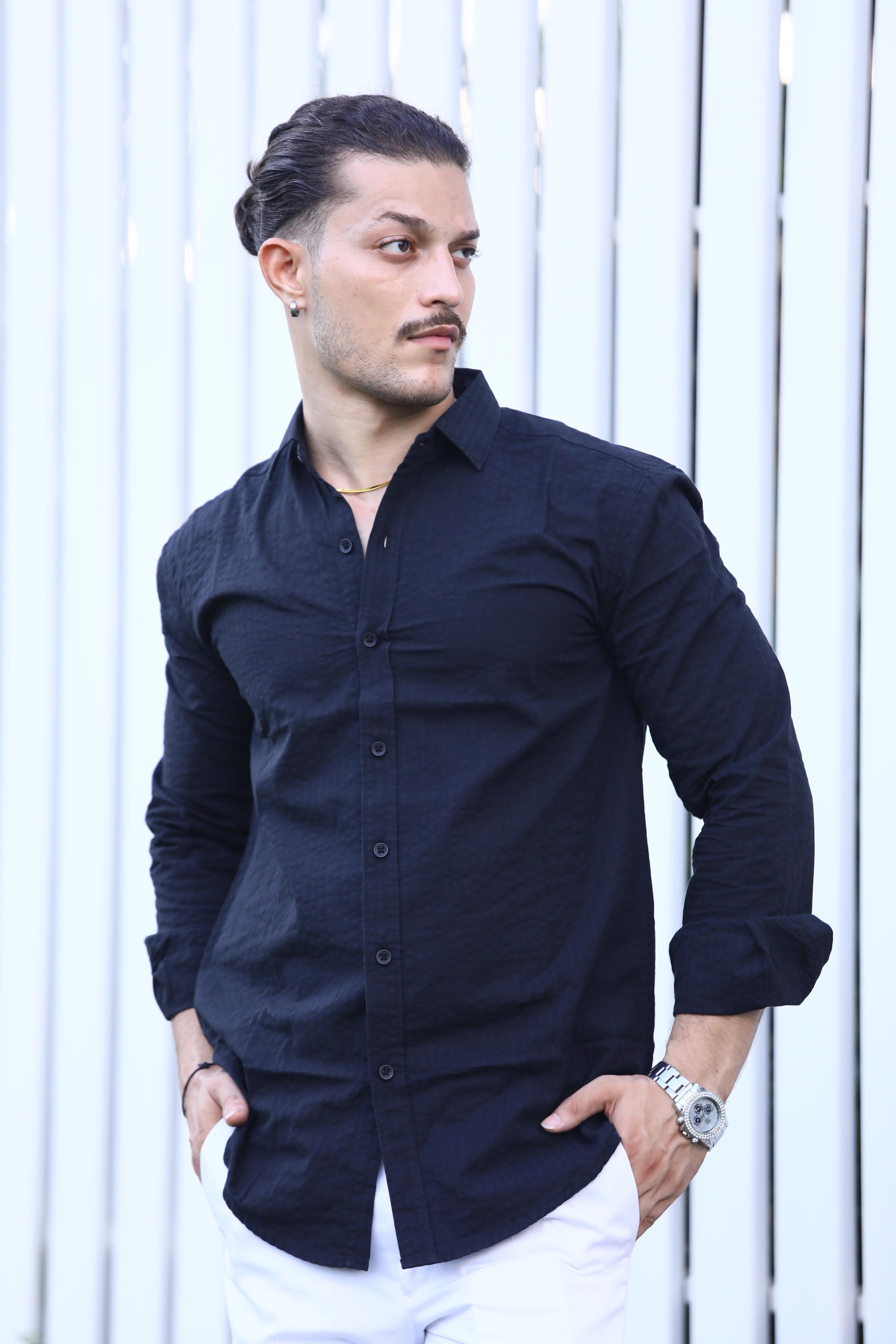 Black Embossed Shirt