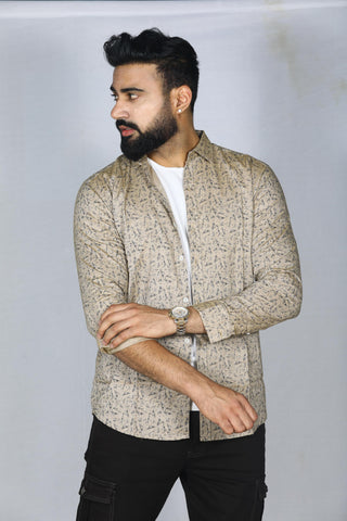 Light Brown Printed Shirt