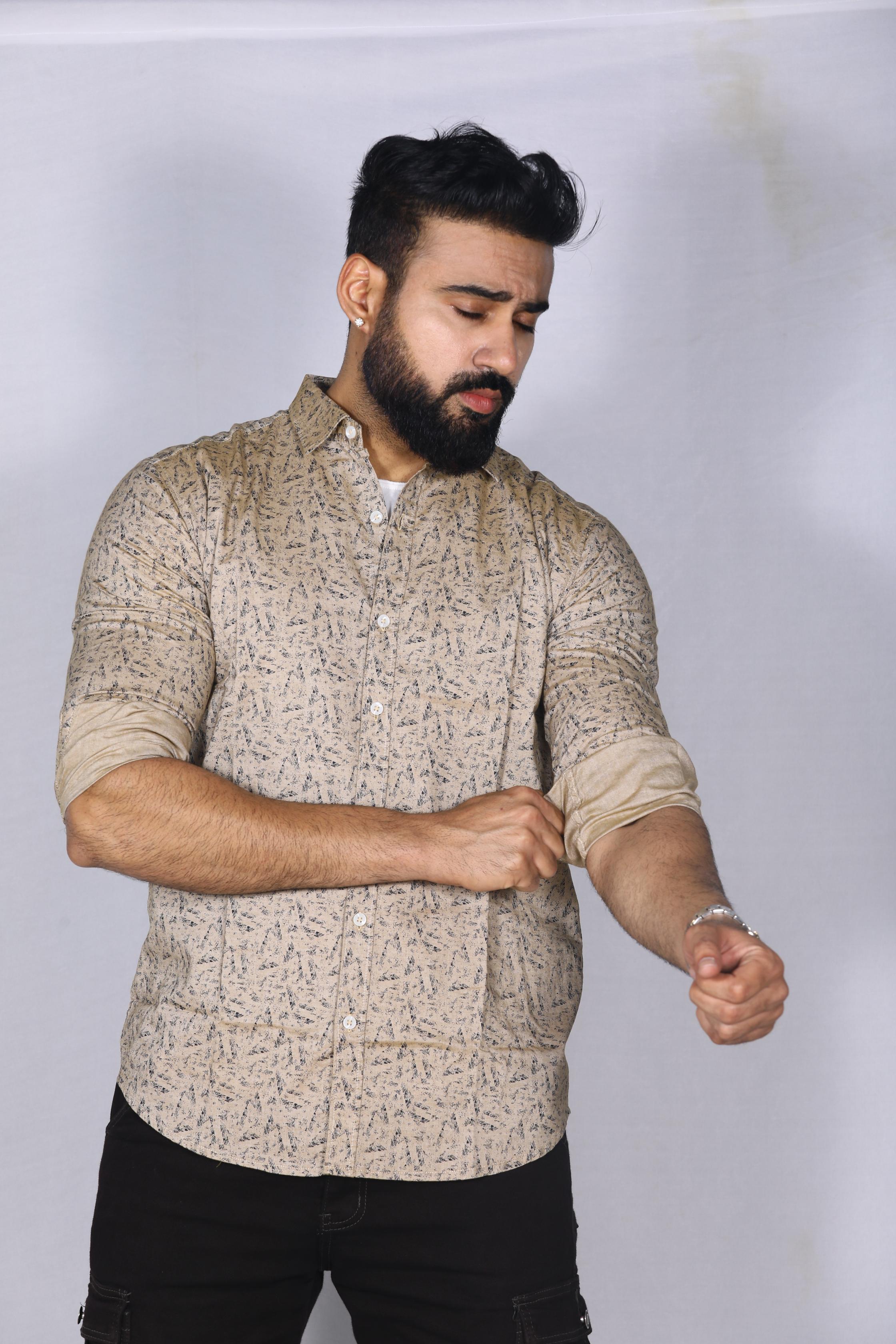 Light Brown Printed Shirt