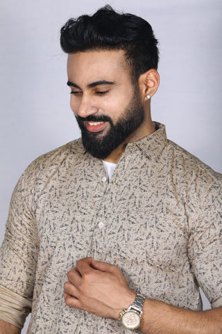 Light Brown Printed Shirt