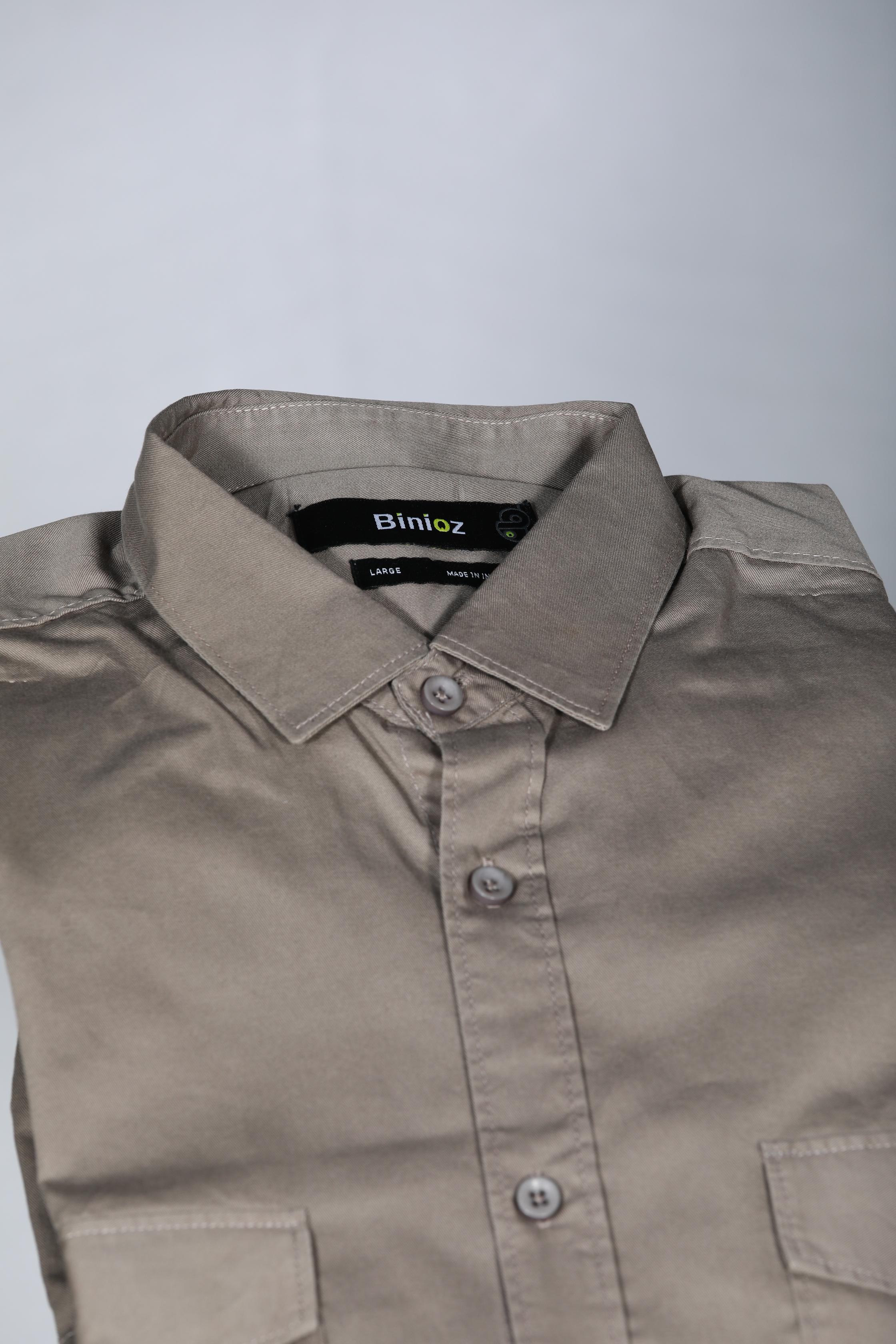 Taupe Double Pocket Shirt