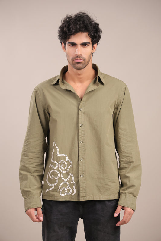 Prakriti – Green Embroidered Recycled Shirt