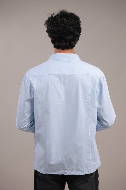 Prakriti – Light Blue Embroidered Recycled Shirt