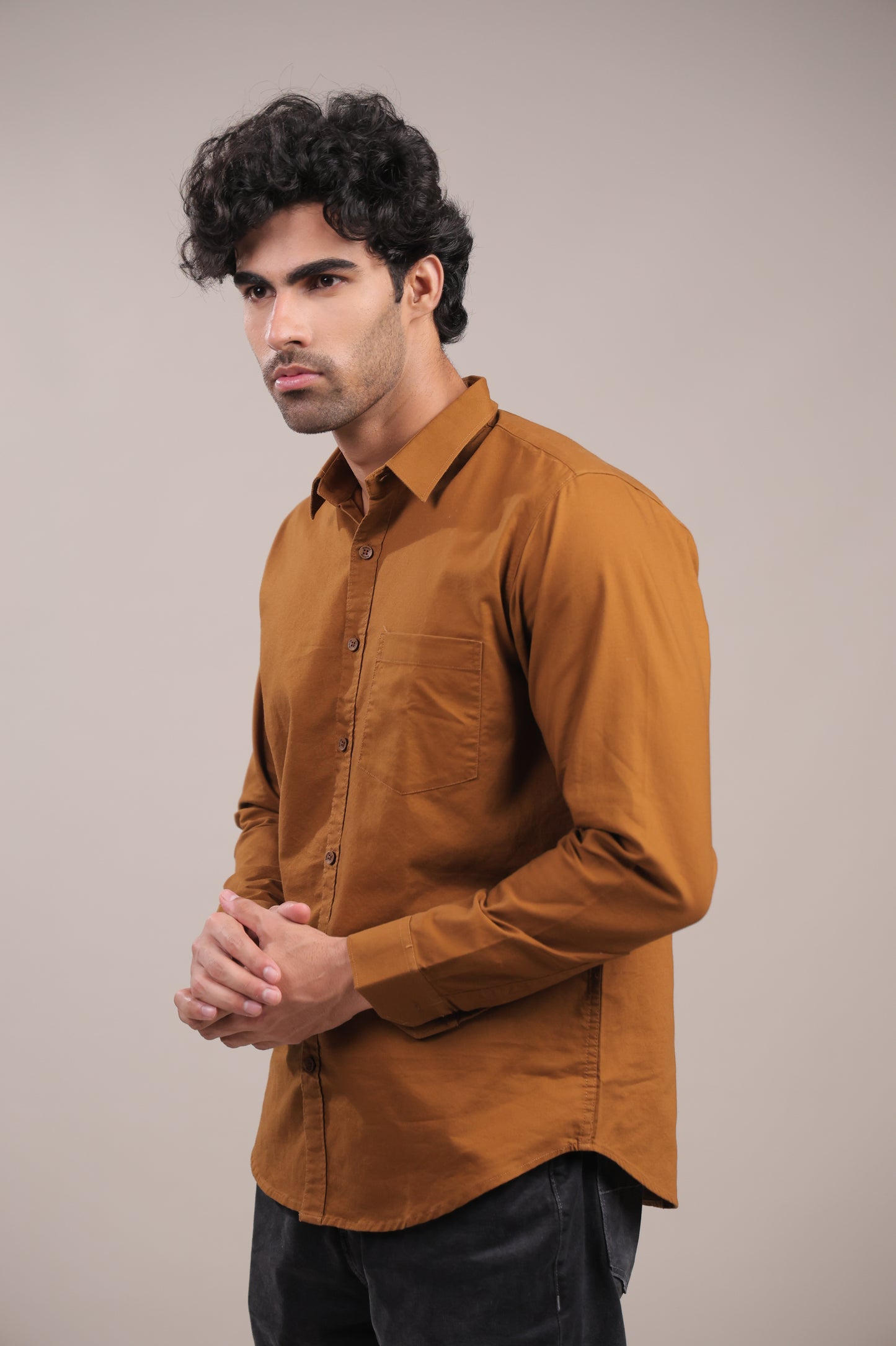 Niyam – Plain Brown Oxford Shirt