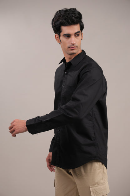 Niyam – Plain Black Oxford Shirt