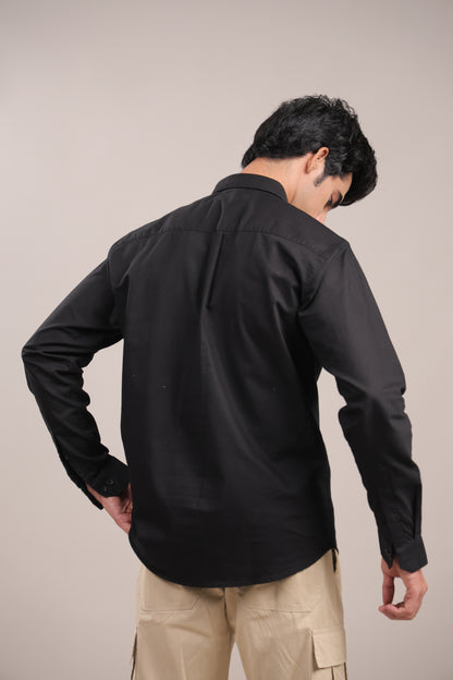 Niyam – Plain Black Oxford Shirt