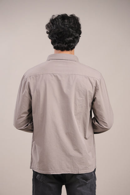 Prakriti – Grey Embroidered Recycled Shirt