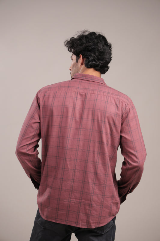 Manthan – Checkered Shirt (Brick Red)