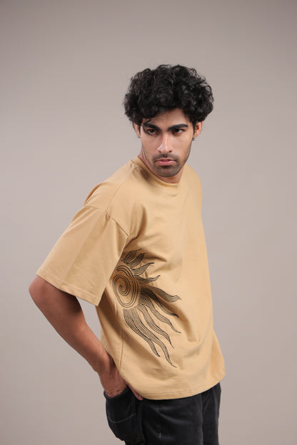 Sutra – Cream Embroidered T-Shirt