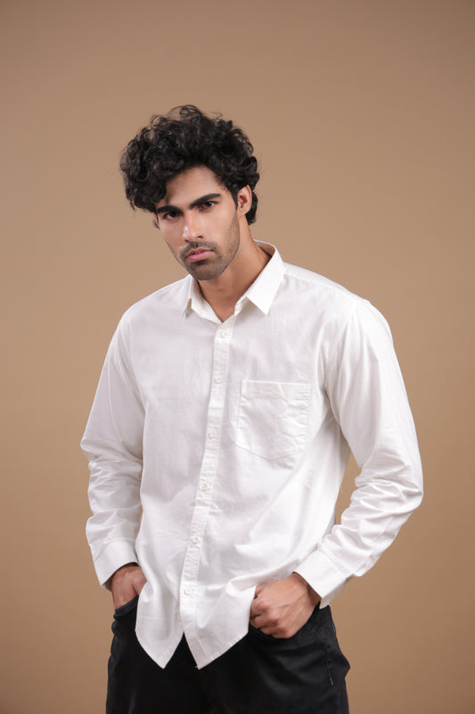 Niyam – Plain White Oxford Shirt