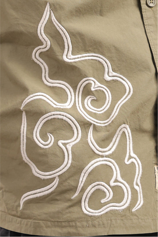 Prakriti – Green Embroidered Recycled Shirt