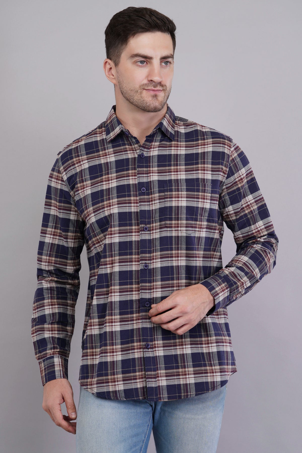 Midnight Navy Check Shirt