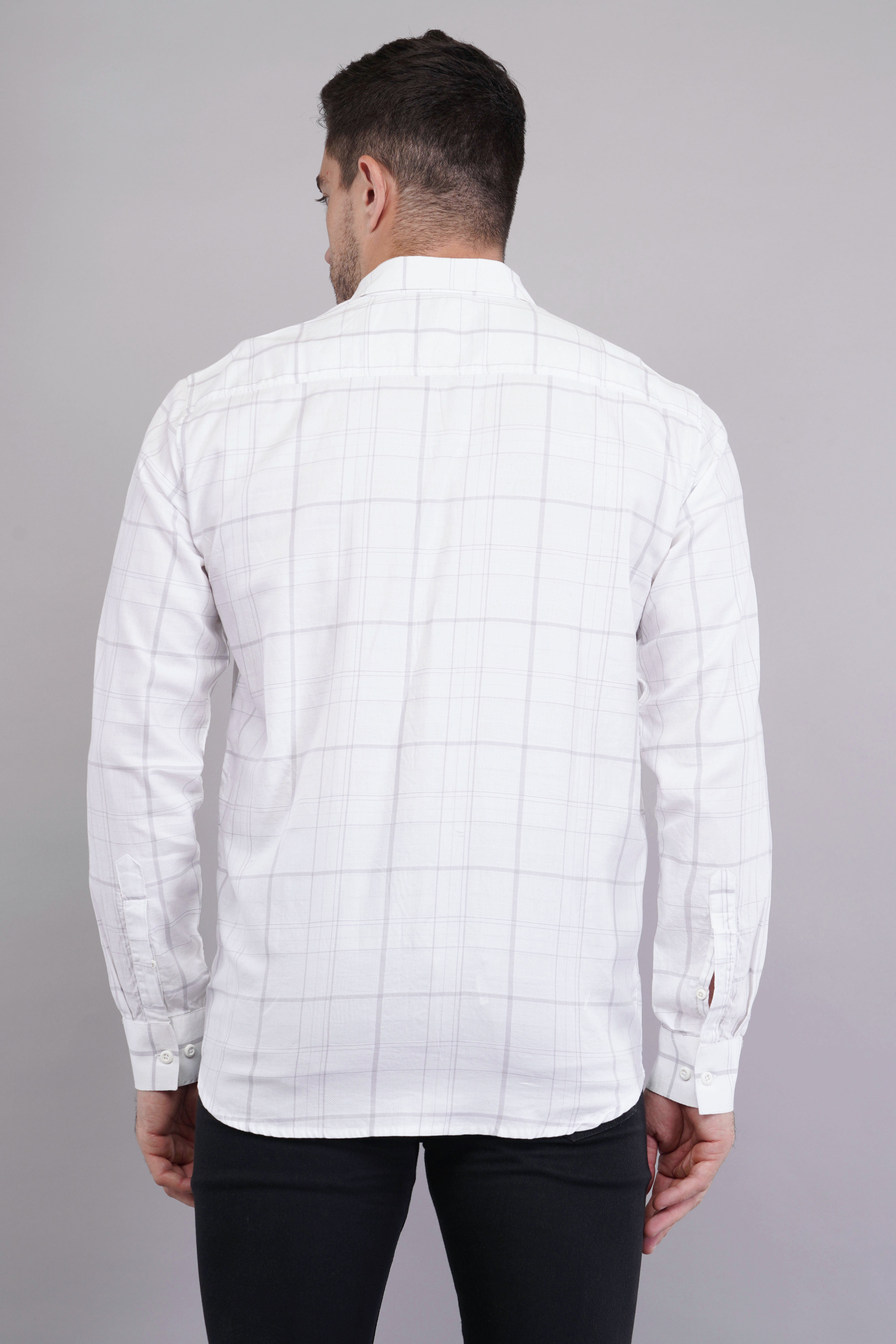 White Elegance Check Shirt