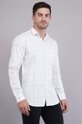 White Elegance Check Shirt