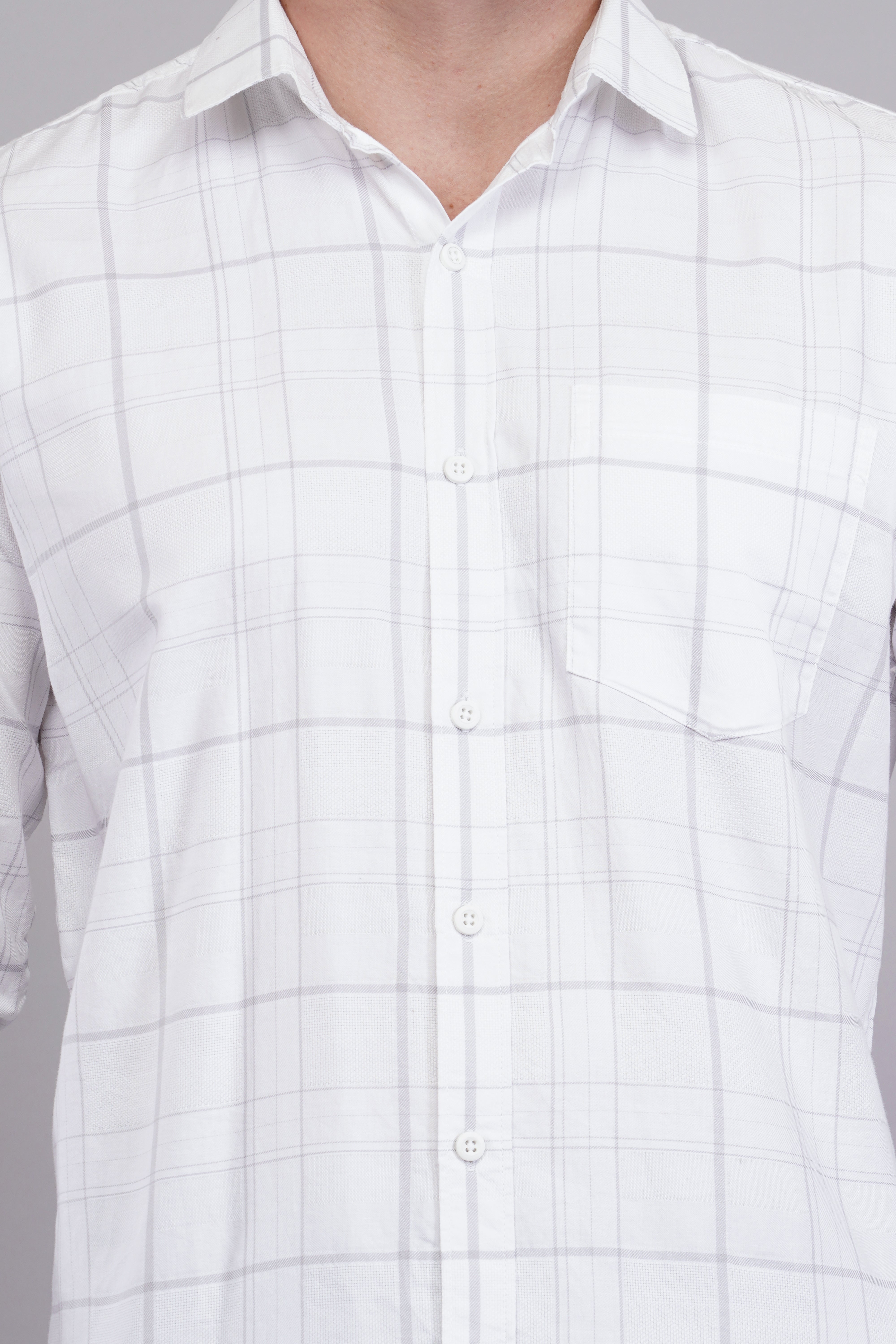 White Elegance Check Shirt