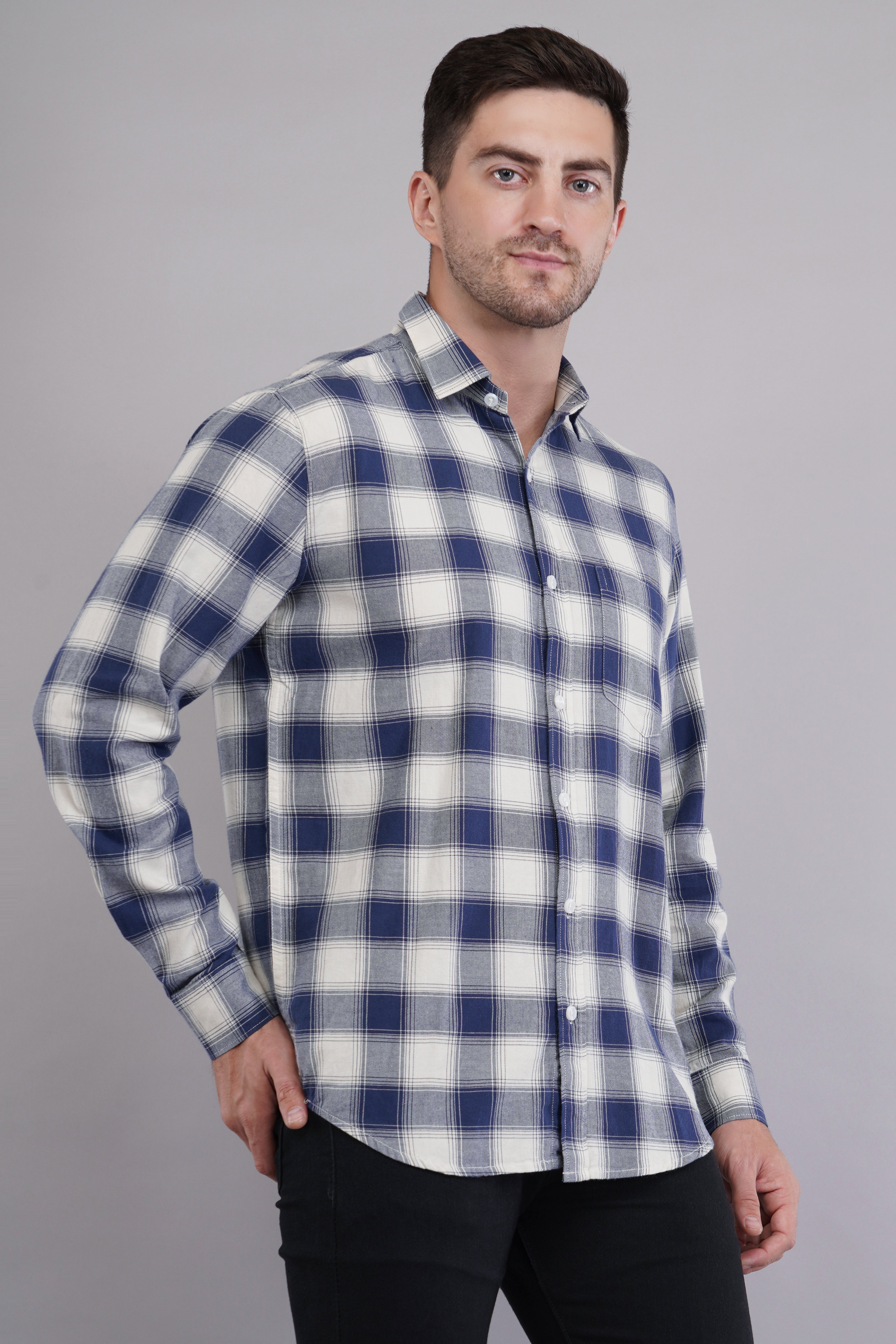 Navy Heritage Check Shirt