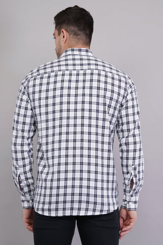 Monochrome Plaid Pocket Shirt