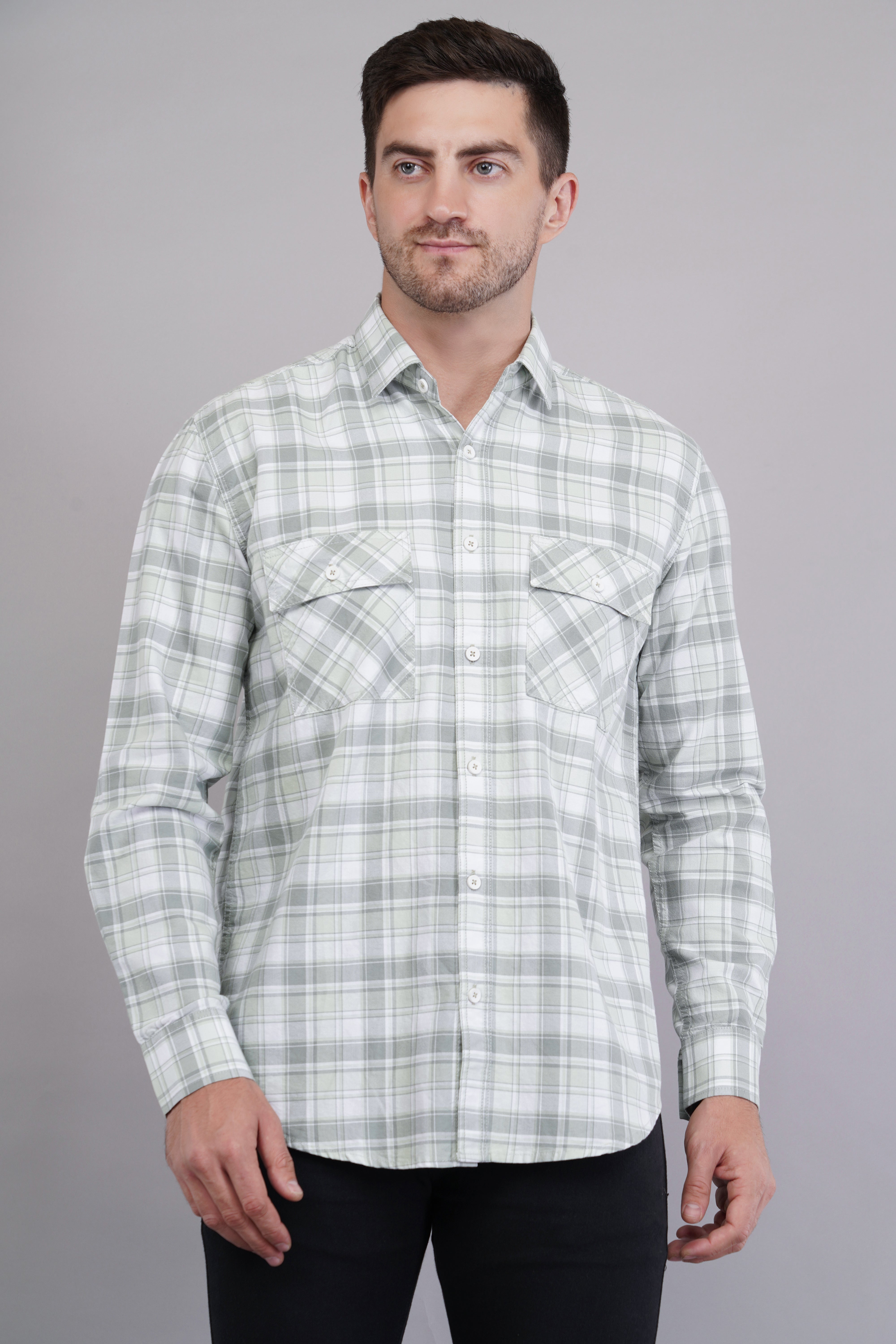 Misty Sage Plaid Shirt