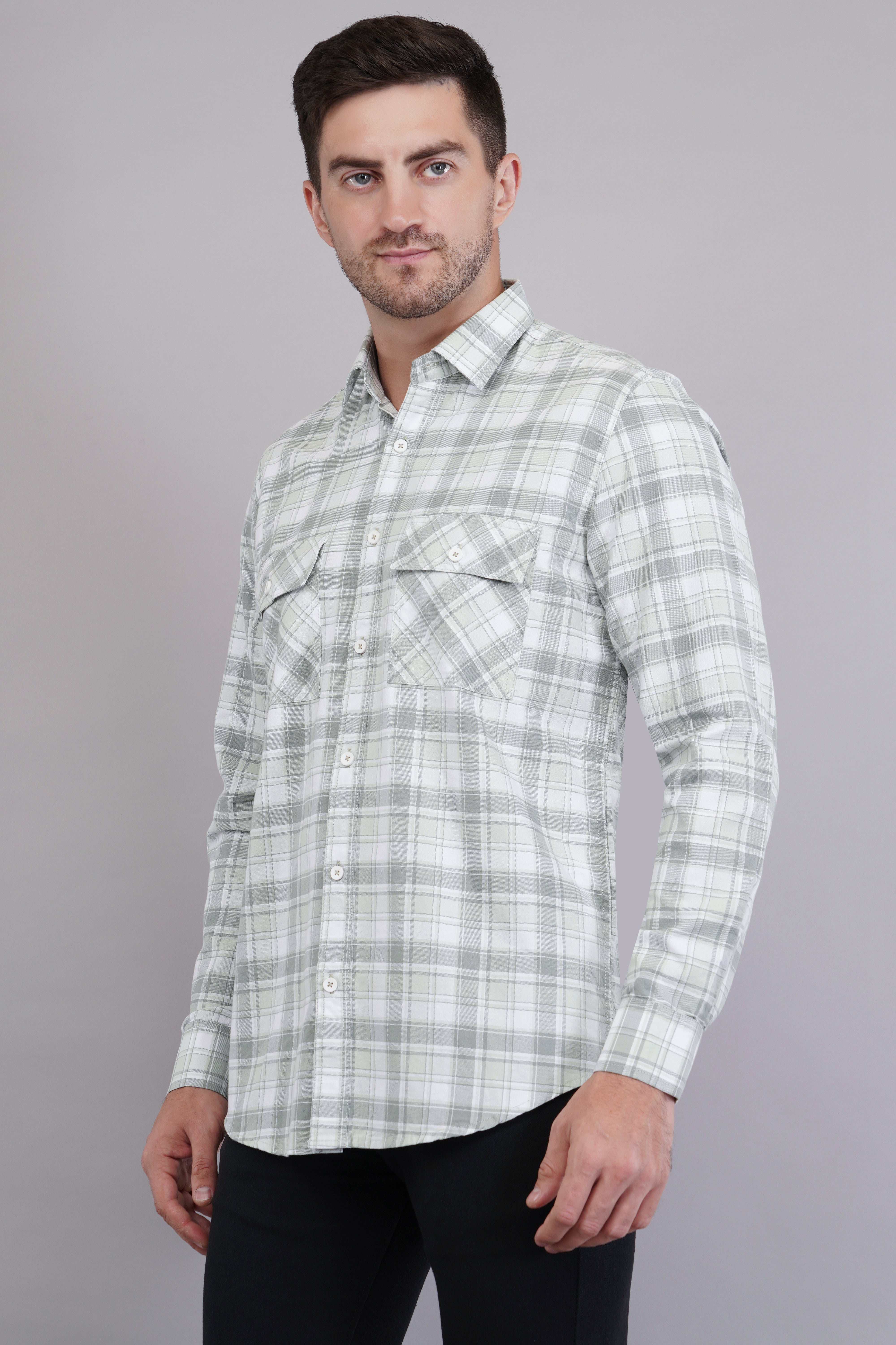 Misty Sage Plaid Shirt