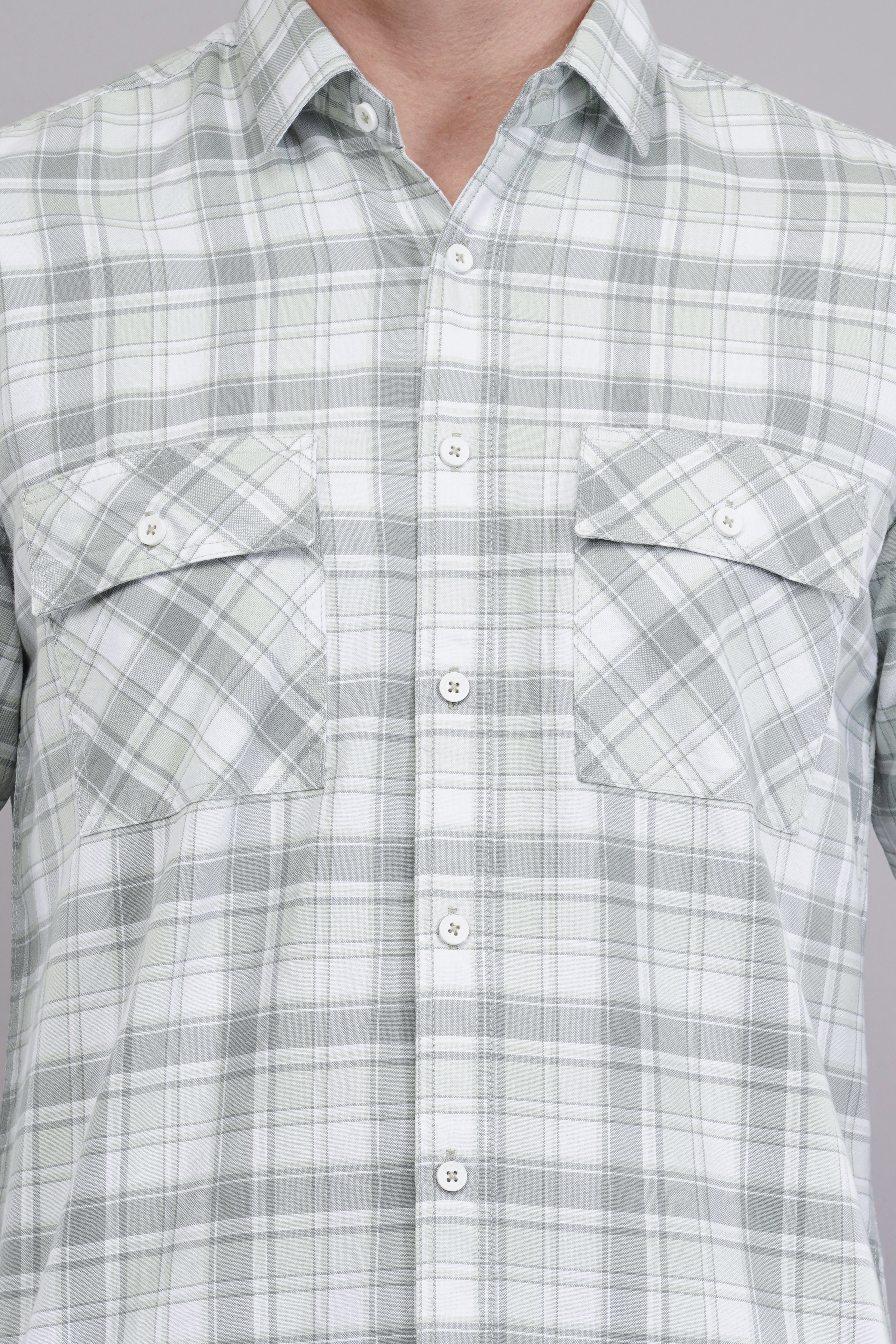 Misty Sage Plaid Shirt