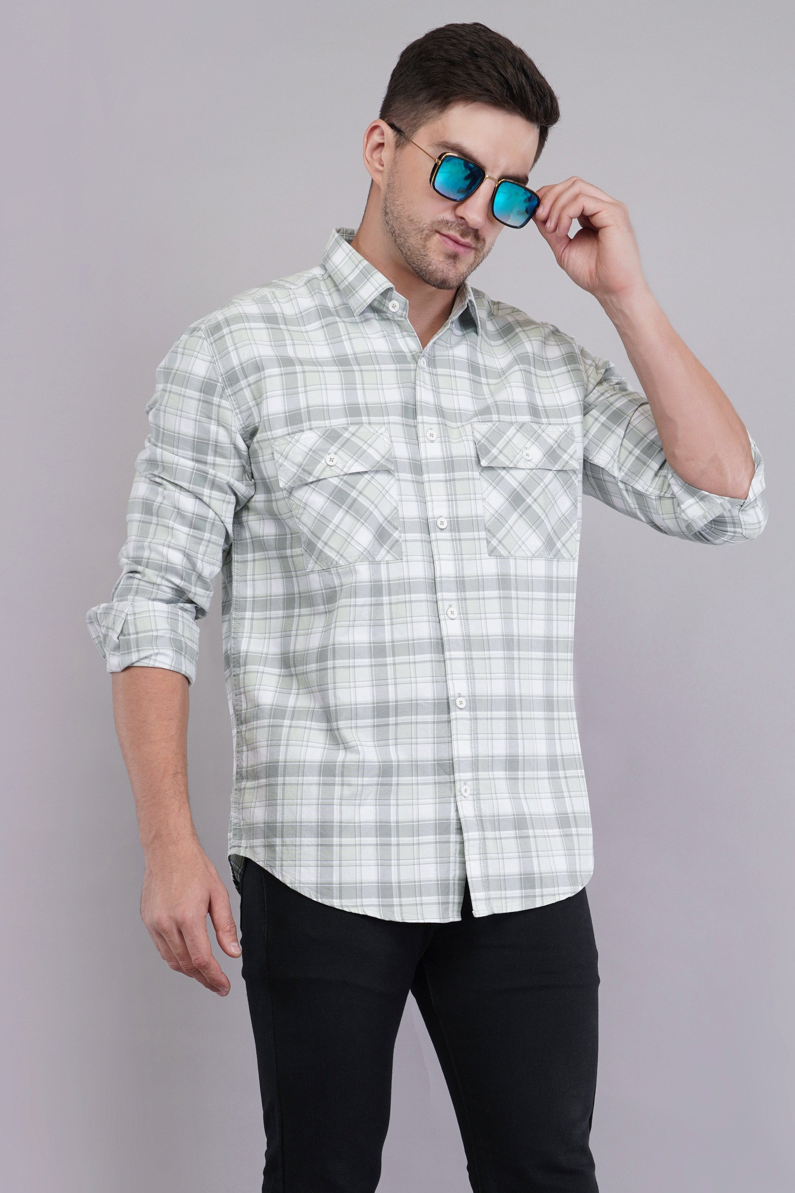 Misty Sage Plaid Shirt