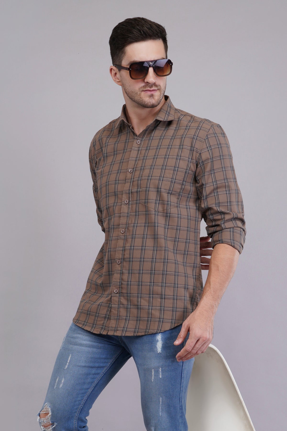 Brown Classic Check Shirt