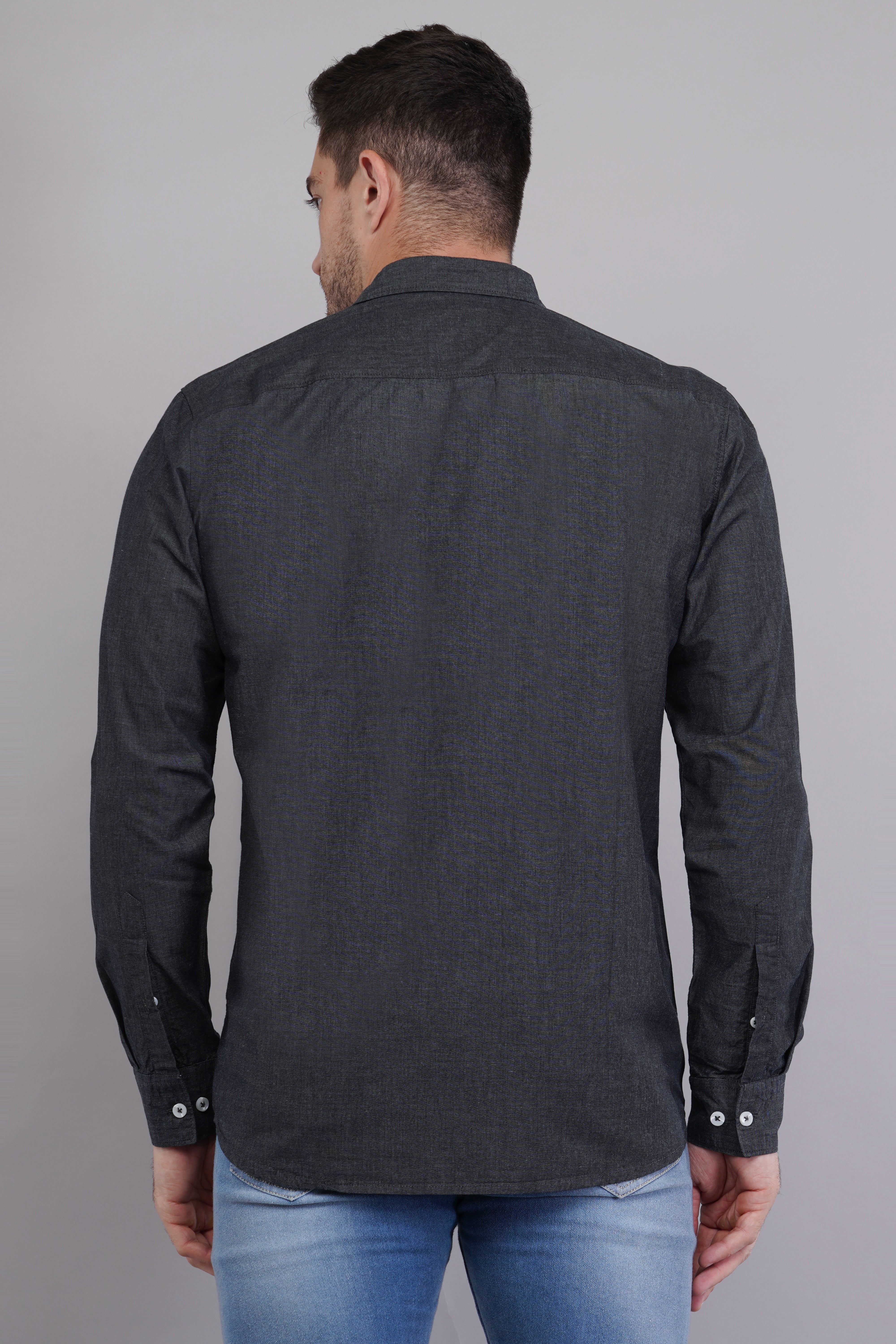 Dark Grey Solid Shirt