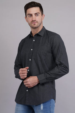 Dark Grey Solid Shirt