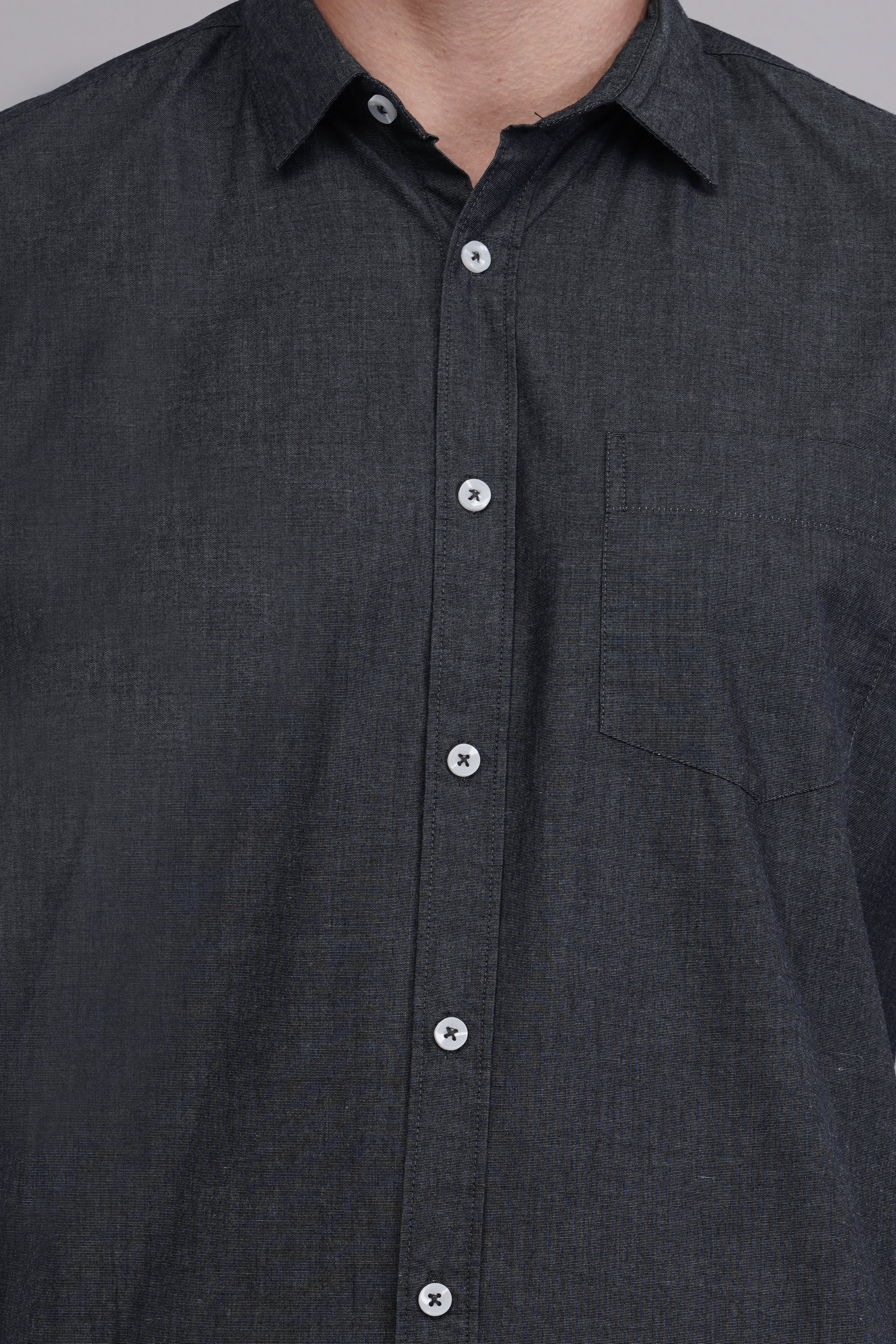 Dark Grey Solid Shirt