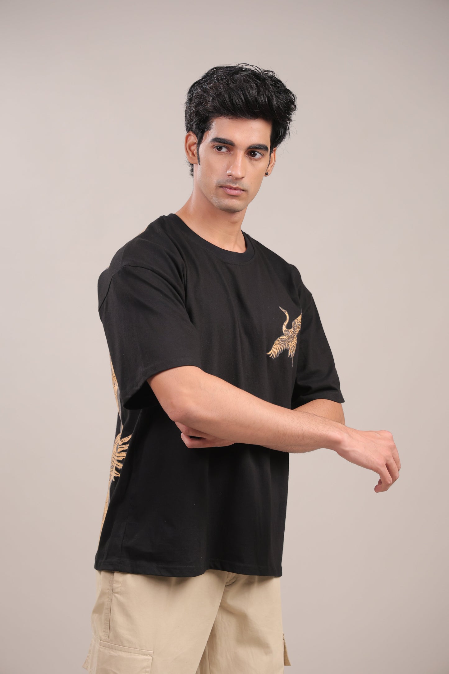 Chhaap – Black Dove Printed T-Shirt - Binioz