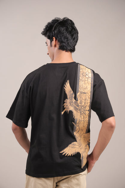 Chhaap – Black Dove Printed T-Shirt - Binioz
