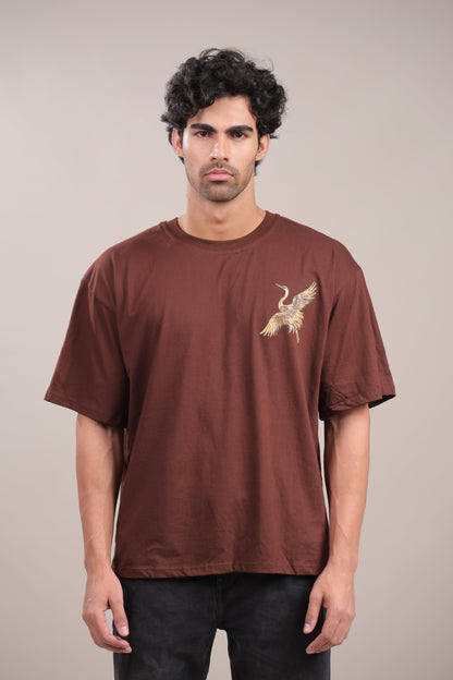 Chhaap – Brown Dove Printed T-Shirt - Binioz