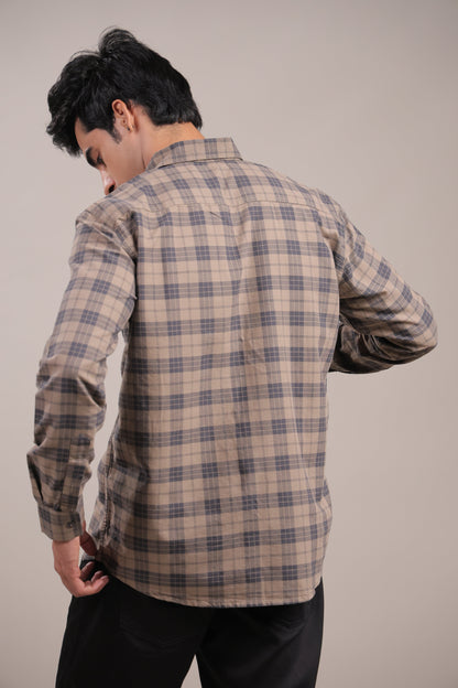Manthan – Checkered Shirt (Beige) - Binioz