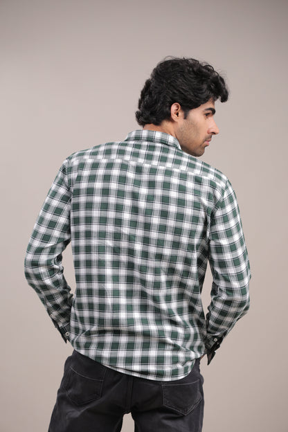 Manthan – Checkered Shirt (Green - White) - Binioz
