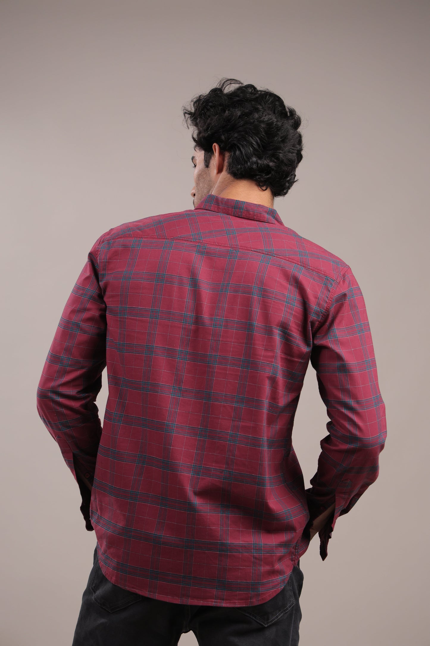 Manthan – Checkered Shirt (Red) - Binioz
