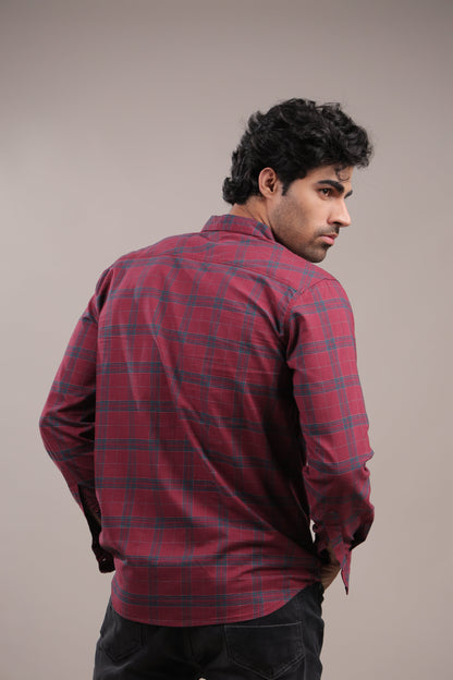 Manthan – Checkered Shirt (Red) - Binioz