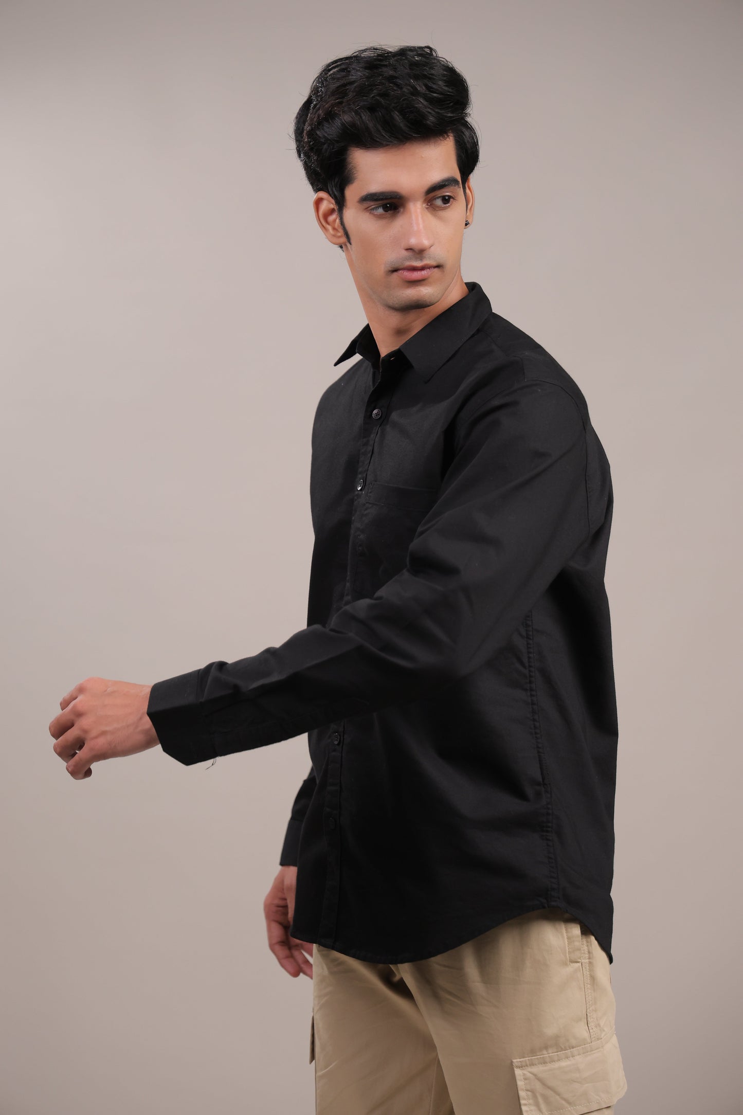 Niyam – Plain Black Oxford Shirt - Binioz