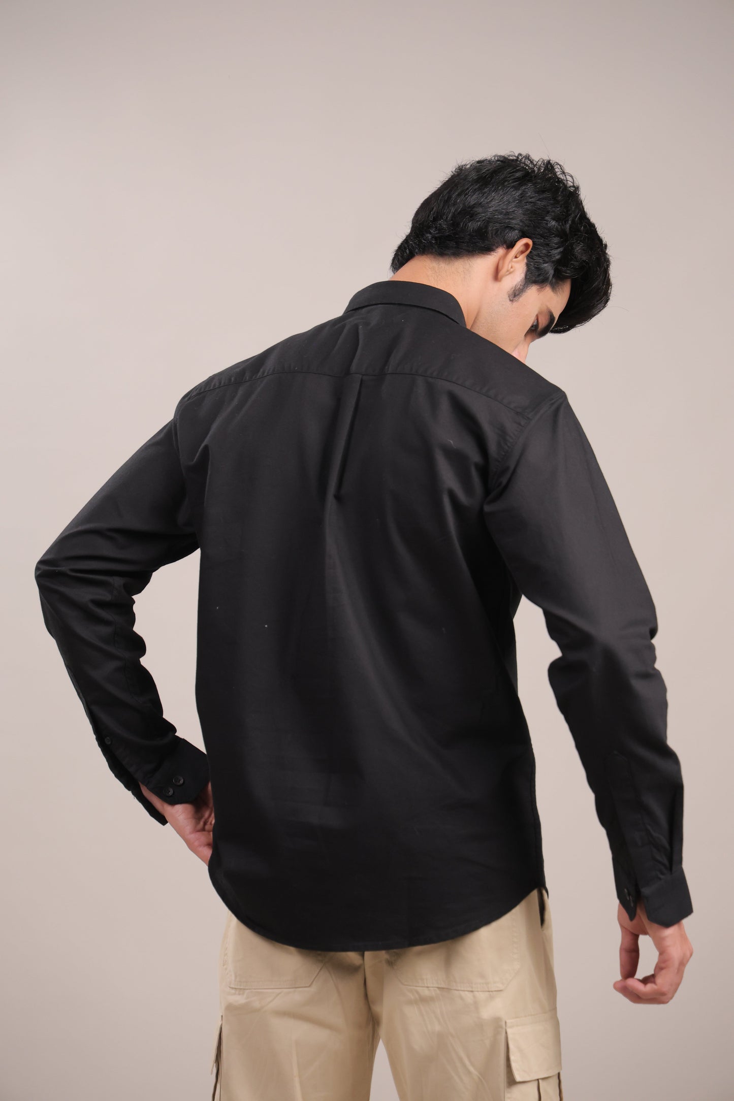 Niyam – Plain Black Oxford Shirt - Binioz