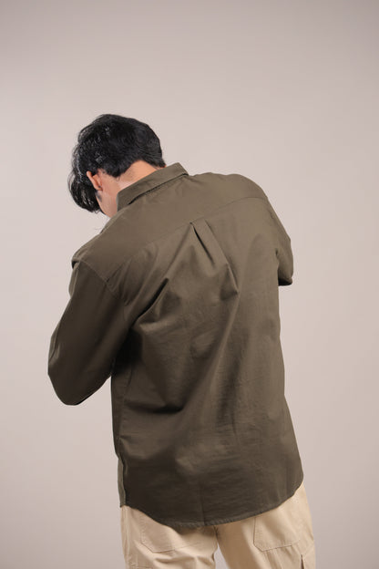 Niyam – Plain Dark Green Oxford Shirt - Binioz
