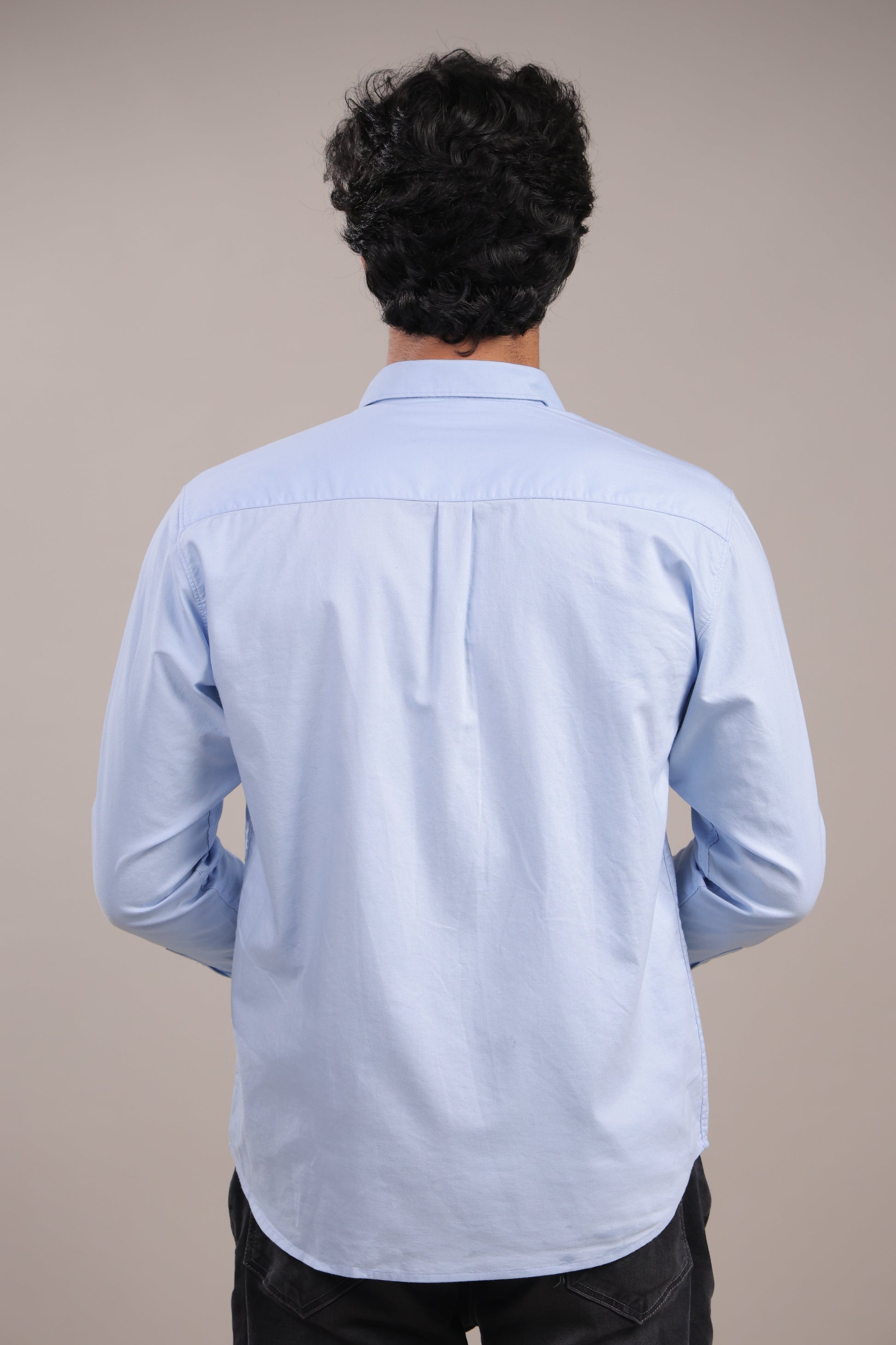 Niyam – Plain Light Blue Oxford Shirt - Binioz